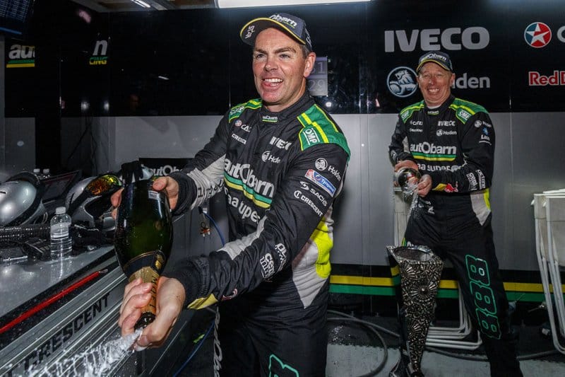 Craig Lowndes and Steven Richards Celebrate Pirtek Enduro Cup Win