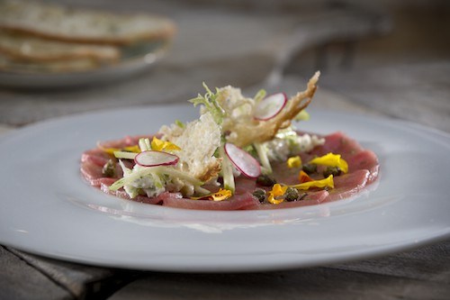 Antipasti dish of Tuna Carpaccio copy