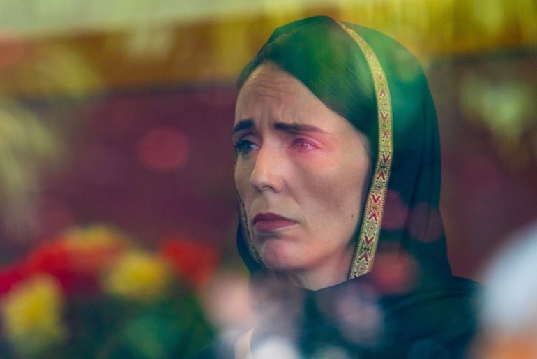 NZ Prime Minister Jacinda Ardern visits the Muslim community the day after the Christchurch mosque shootings.